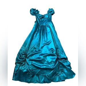 1960s Gunne Sax Romantic Renaissance Bridal Collection Tooled Satin Dress